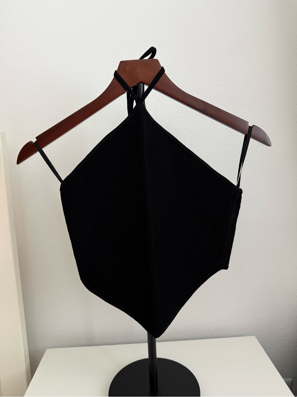 Aritzia Babaton Black Ribbed Halter Tank